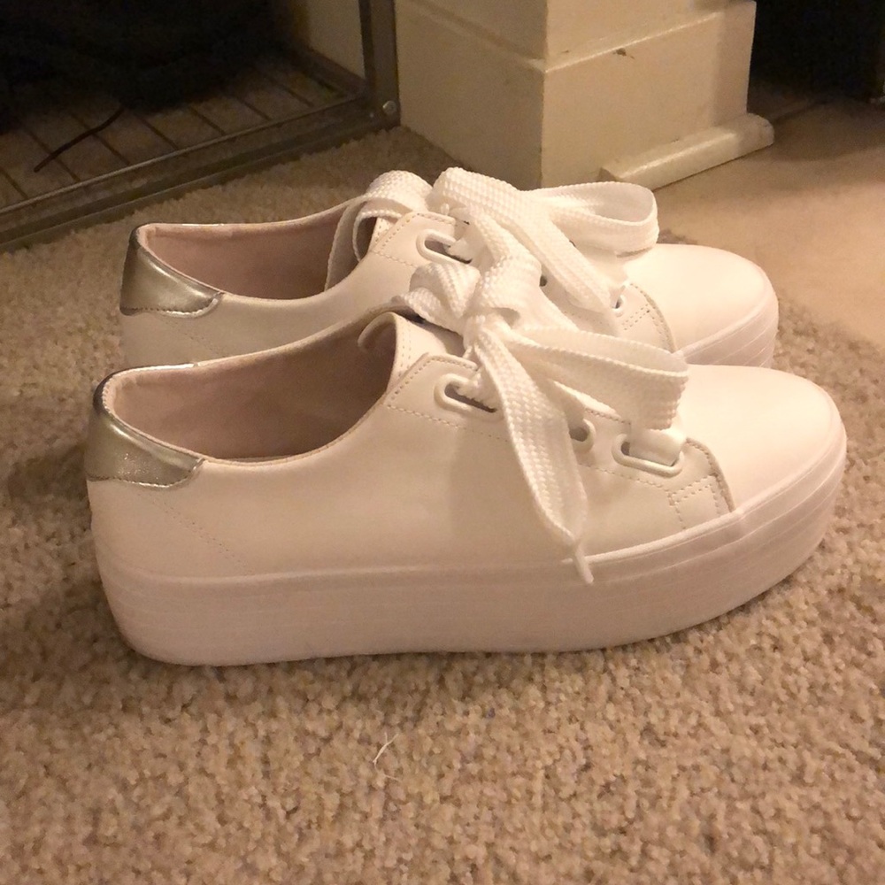White platform sneakers